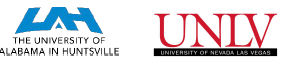 Logos for UNLV and University of Alabama in Huntsville
